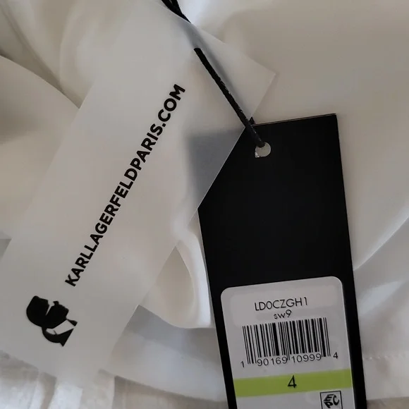 NEW/Karl Lagerfeld Paris/White dress/Size 4 - Picture 8 of 10